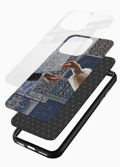 Aesthetic hands artwork printed on tempered glass mobile back cover - 3