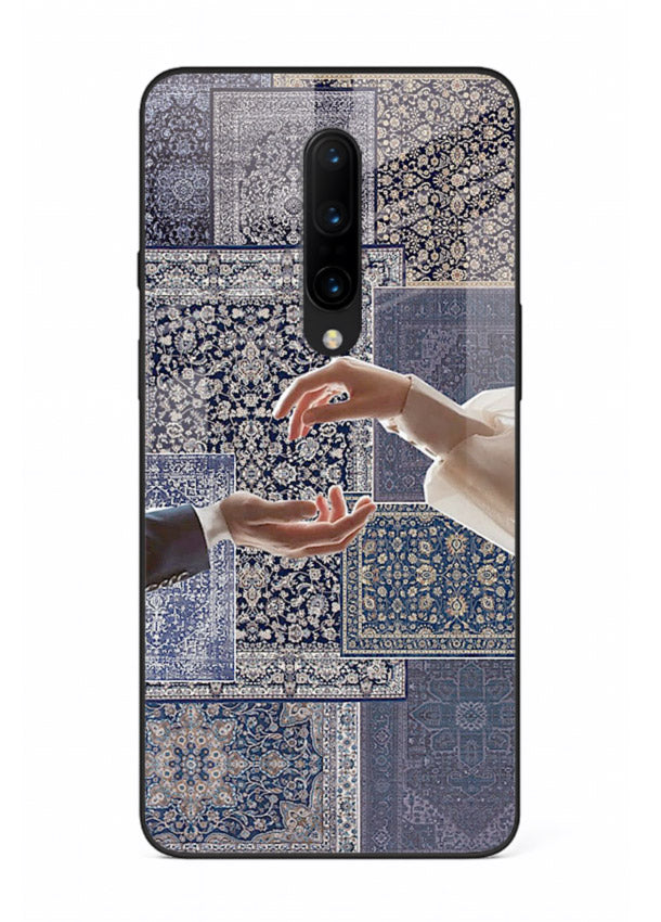 Aesthetic hands artwork printed on tempered glass OnePlus 7 Pro back cover