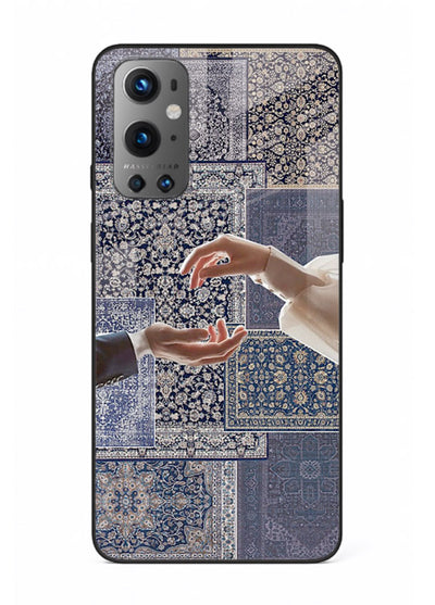 Aesthetic hands artwork printed on tempered glass OnePlus 9 back cover