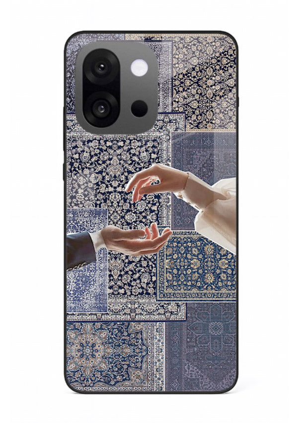Aesthetic hands artwork printed on tempered glass OnePlus 13s back cover