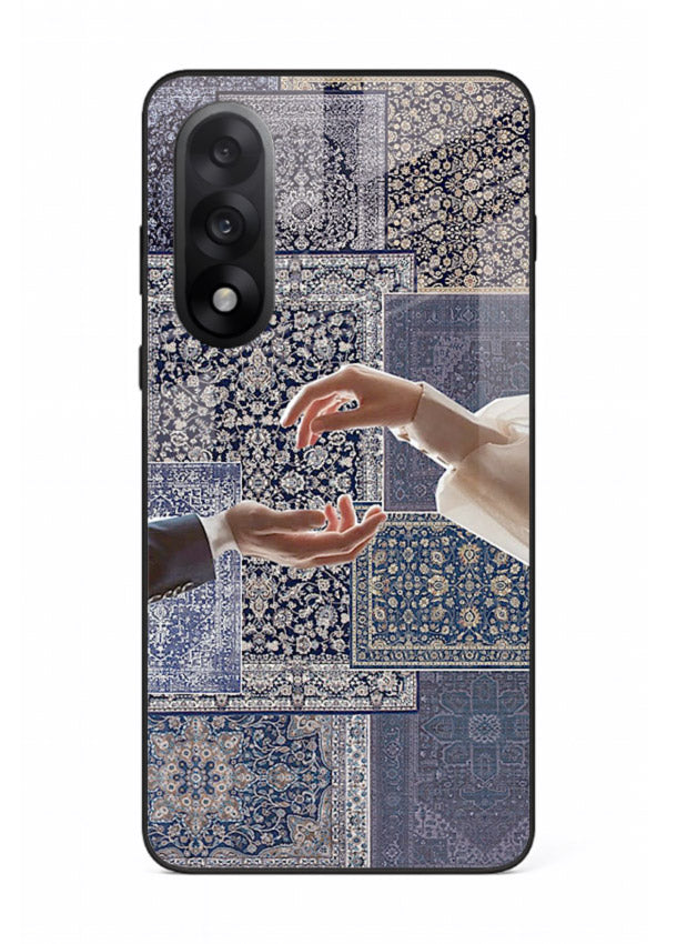 Aesthetic hands artwork printed on tempered glass OnePlus Nord 5 back cover