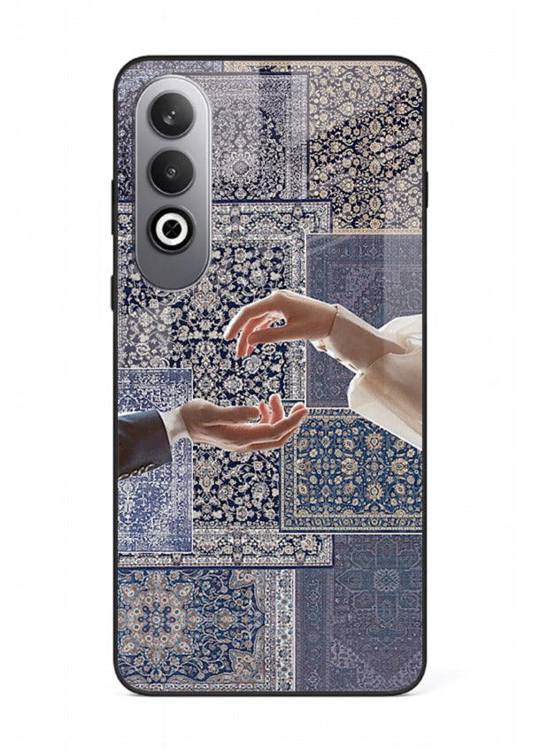 Aesthetic hands artwork printed on tempered glass OnePlus Nord CE4 back cover