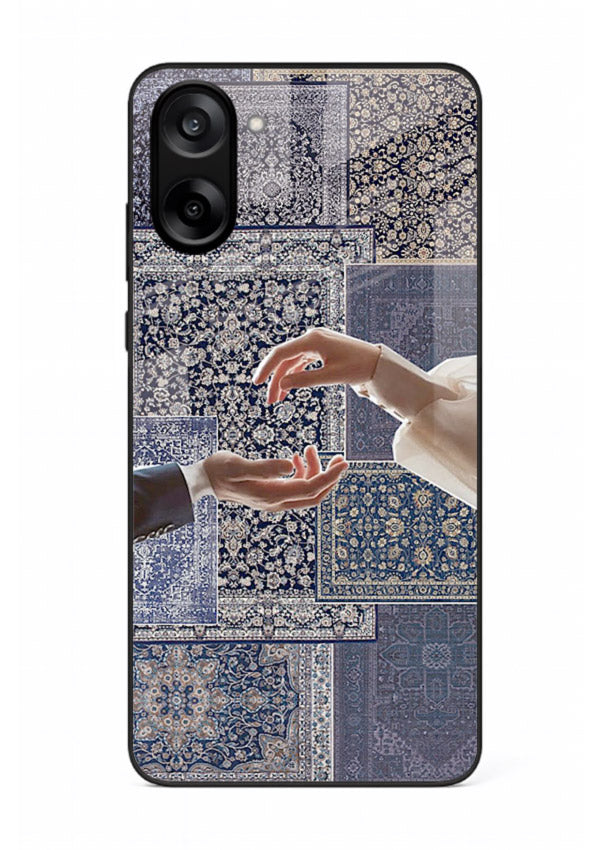 Aesthetic hands artwork printed on tempered glass OnePlus Nord CE5 back cover