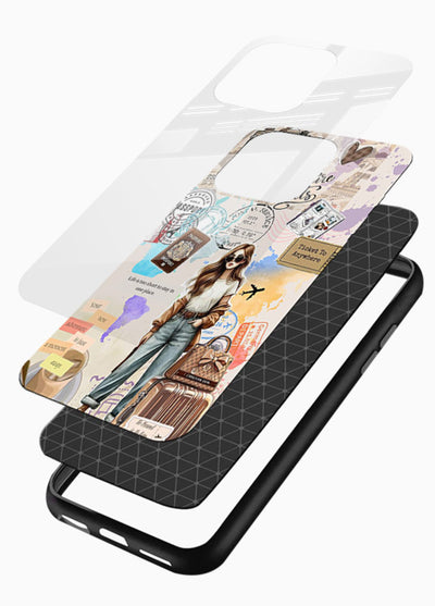 Fashion Travel Collage stylish artwork glossy vibrant premium glass back cover - Angle Layers