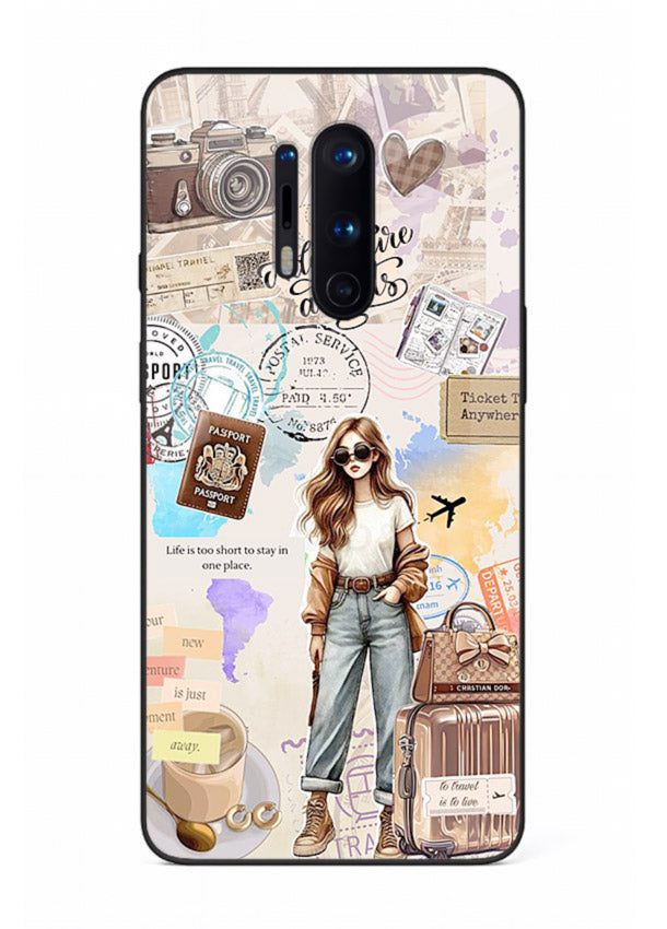 Fashion Travel Collage stylish artwork OnePlus 8 Pro glass back cover