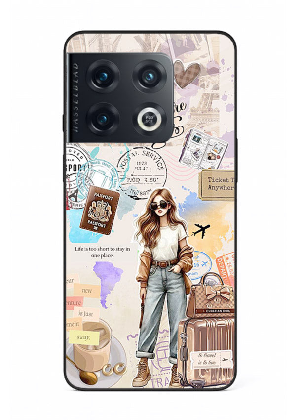 Fashion Travel Collage stylish artwork OnePlus 10 Pro glass back cover