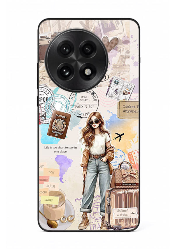 Fashion Travel Collage stylish artwork OnePlus 13 glass back cover