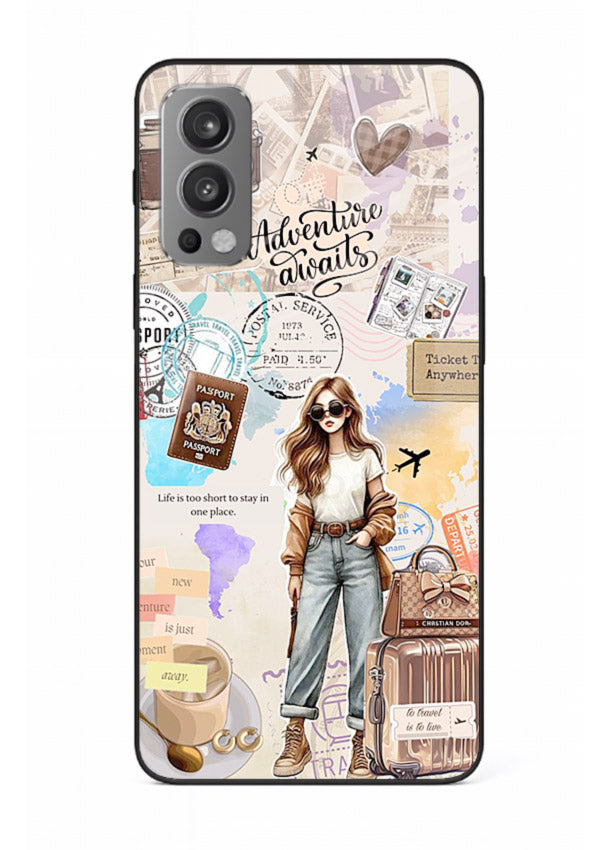 Fashion Travel Collage stylish artwork OnePlus Nord 2 glass back cover
