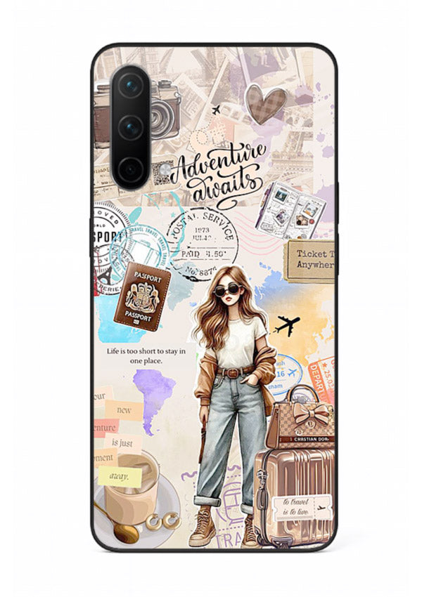 Fashion Travel Collage stylish artwork OnePlus Nord CE 5G glass back cover