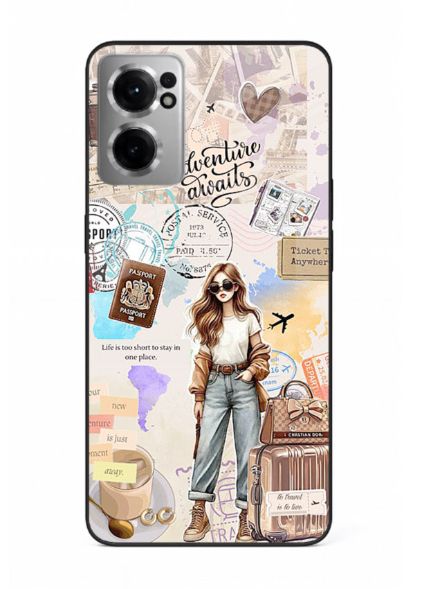 Fashion Travel Collage stylish artwork OnePlus Nord CE2 5G glass back cover