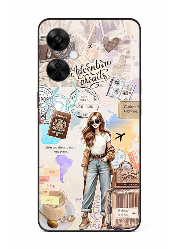 Fashion Travel Collage stylish artwork OnePlus Nord CE3 Lite glass back cover