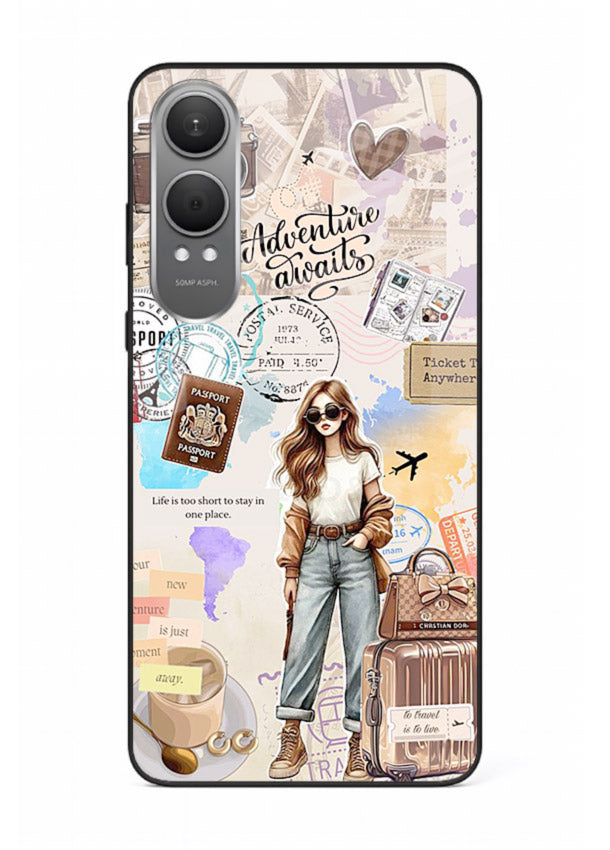 Fashion Travel Collage stylish artwork OnePlus Nord CE4 Lite glass back cover