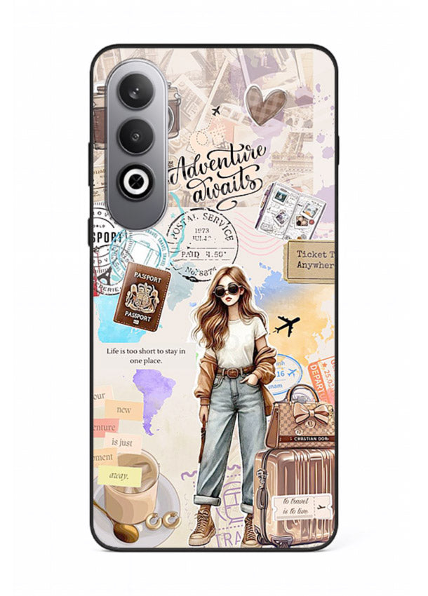 Fashion Travel Collage stylish artwork OnePlus Nord CE4 glass back cover
