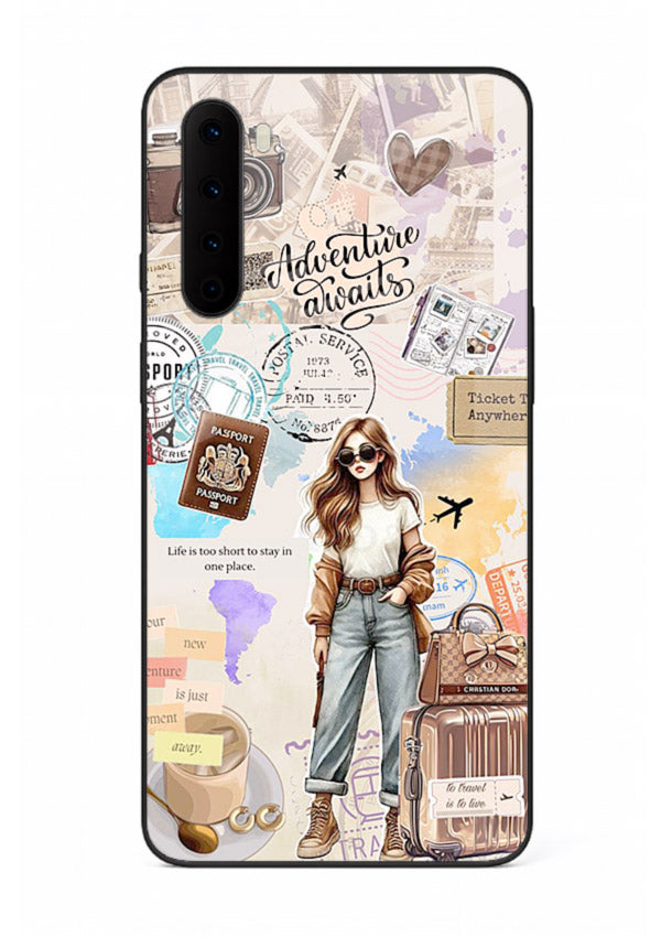 Fashion Travel Collage stylish artwork OnePlus Nord glass back cover
