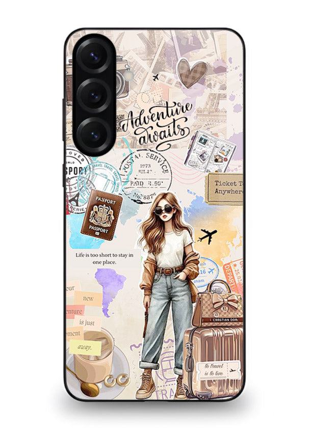 Fashion Travel Collage stylish artwork Samsung A36 5G glass back cover