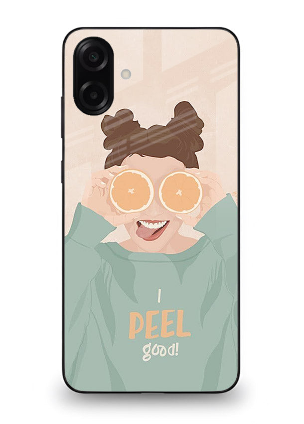Feel Good Hoodie soft aesthetic artwork Samsung A07 4G glass back cover