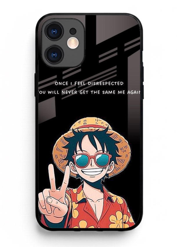 Playful character illustration printed on iphone 12 mini glass back cover with uplifting tones.