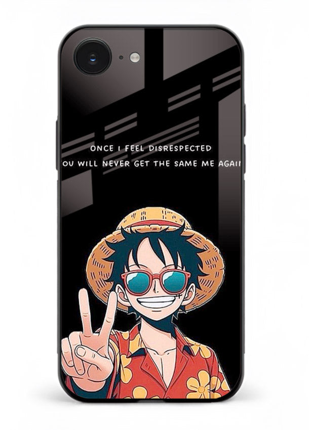 Playful character illustration printed on iphone 16e glass back cover with uplifting tones.