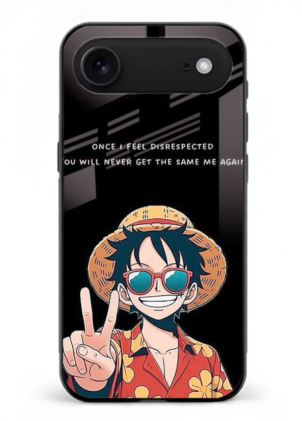 Playful character illustration printed on iphone 17 air glass back cover with uplifting tones.