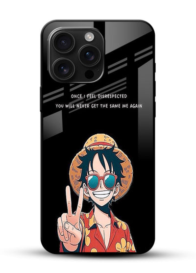 Playful character illustration printed on glossy vibrant premium glass back cover with uplifting tones. - Angle Front