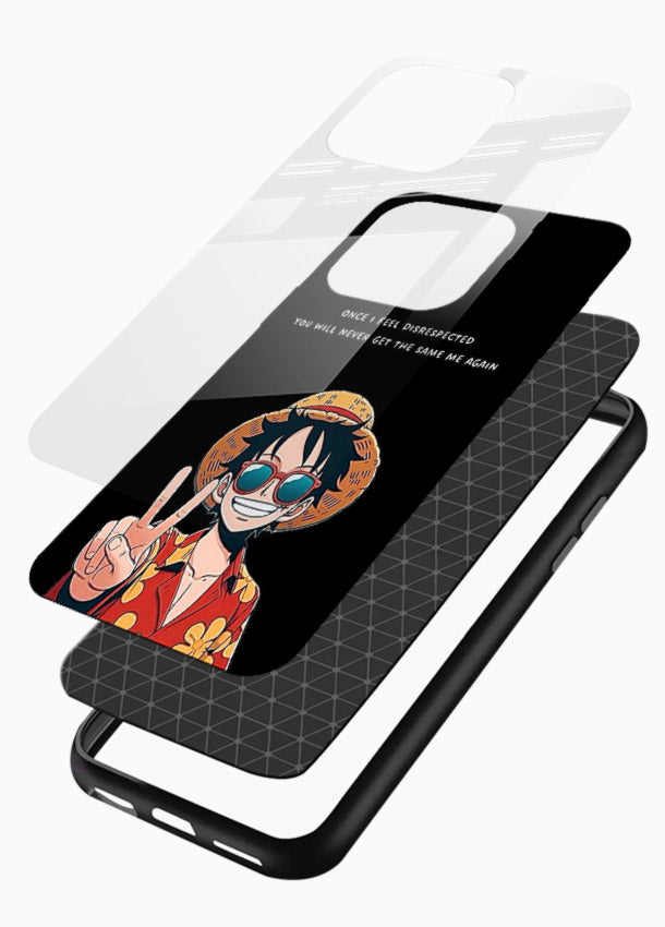 Playful character illustration printed on glossy vibrant premium glass back cover with uplifting tones. - Angle Layers