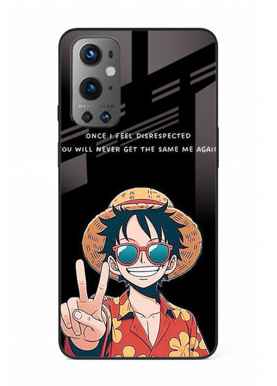 Playful character illustration printed on OnePlus 9 glass back cover with uplifting tones.