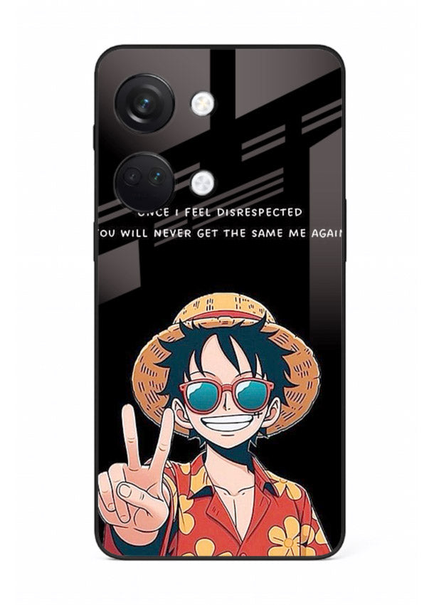 Playful character illustration printed on OnePlus Nord 3 glass back cover with uplifting tones.