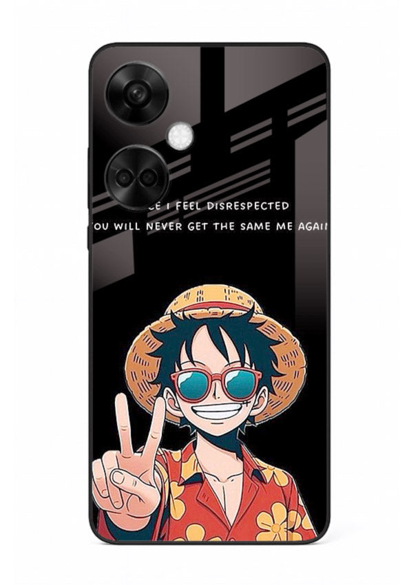 Playful character illustration printed on OnePlus Nord CE3 glass back cover with uplifting tones.