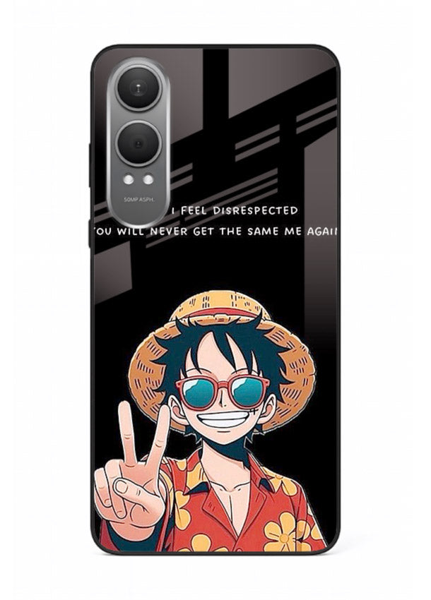 Playful character illustration printed on OnePlus Nord CE4 Lite glass back cover with uplifting tones.