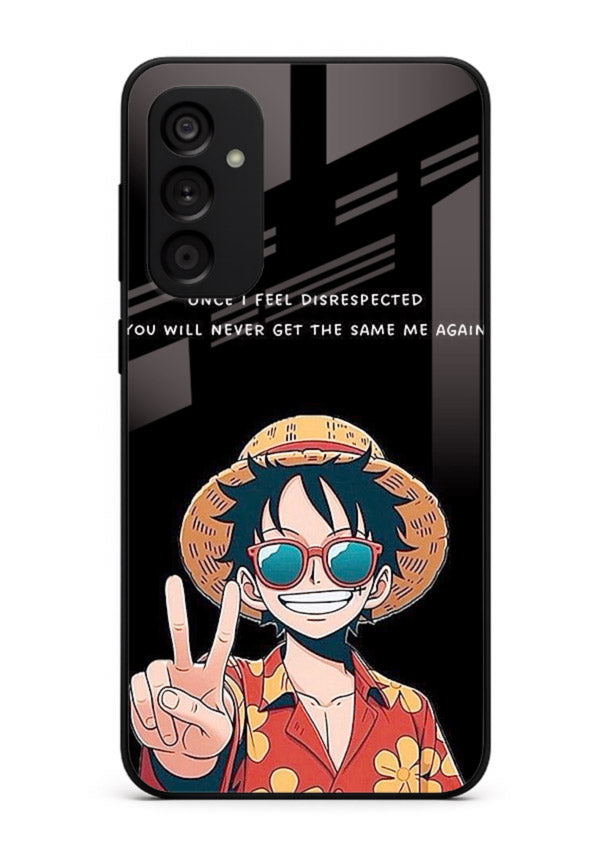 Playful character illustration printed on Samsung A14 5G glass back cover with uplifting tones.