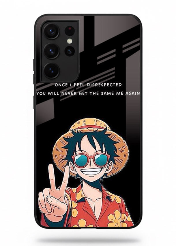 Playful character illustration printed on Samsung S21 Ultra glass back cover with uplifting tones.