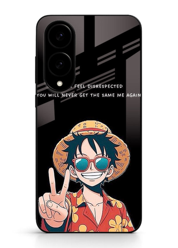 Playful character illustration printed on Samsung S25 Edge glass back cover with uplifting tones.