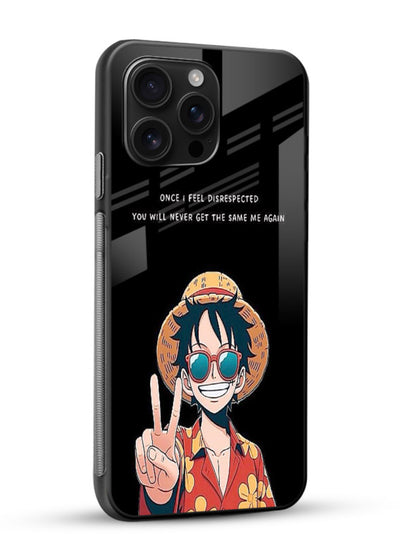 Playful character illustration printed on glossy vibrant premium glass back cover with uplifting tones. - Angle Side