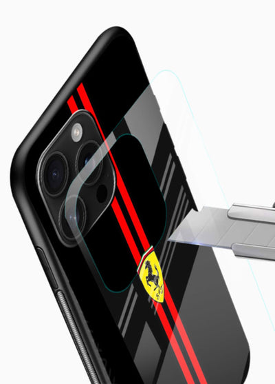Minimal Ferrari style red stripe design on black background - 4