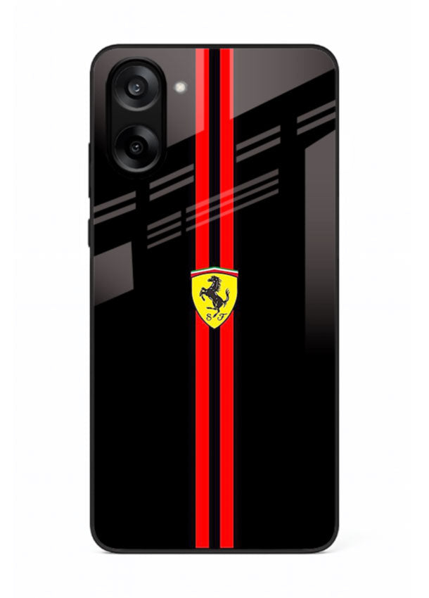 Minimal Ferrari style red stripe design on black background for OnePlus Nord CE5