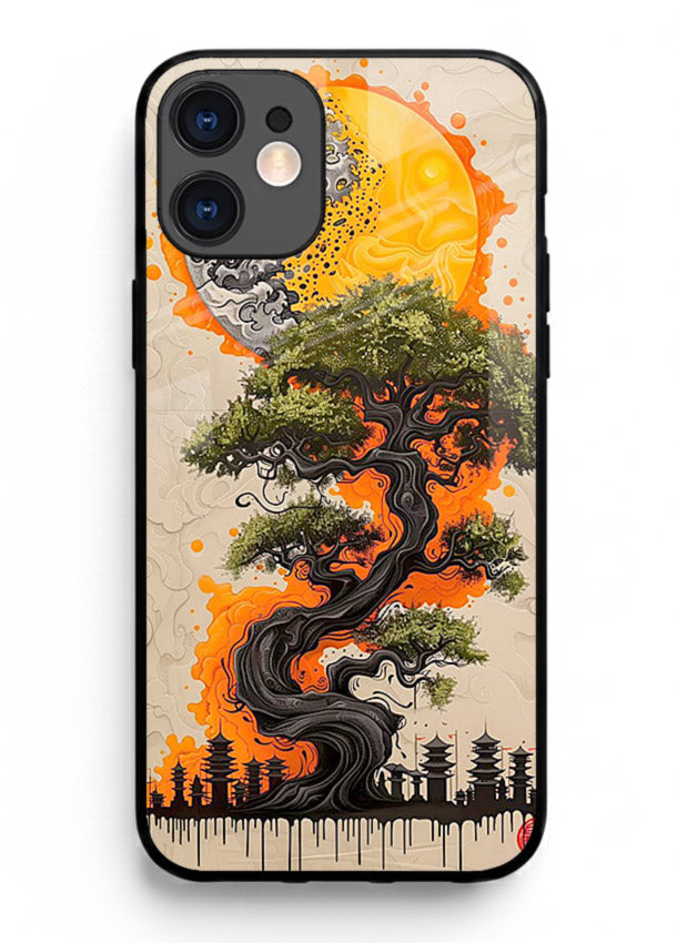 Fiery Dragon Tree glowing dragon tree artwork iphone 12 mini glass back cover