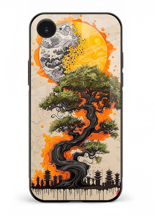 Fiery Dragon Tree glowing dragon tree artwork iphone 16e glass back cover