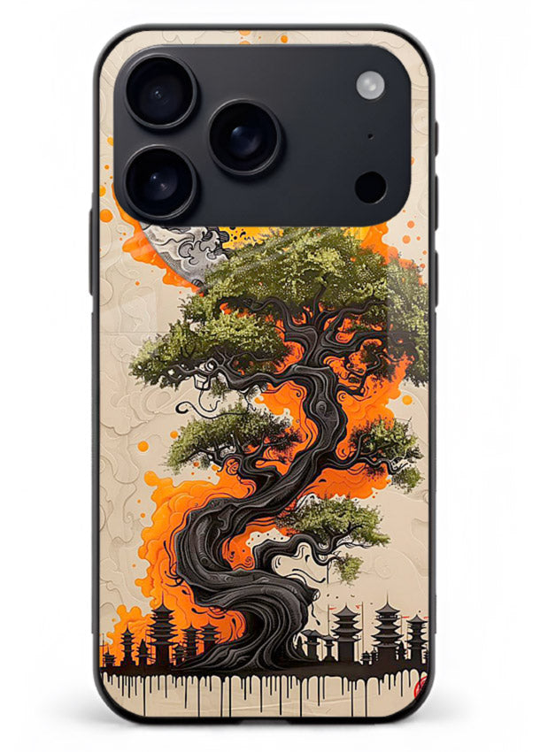 Fiery Dragon Tree glowing dragon tree artwork iphone 18 pro max glass back cover