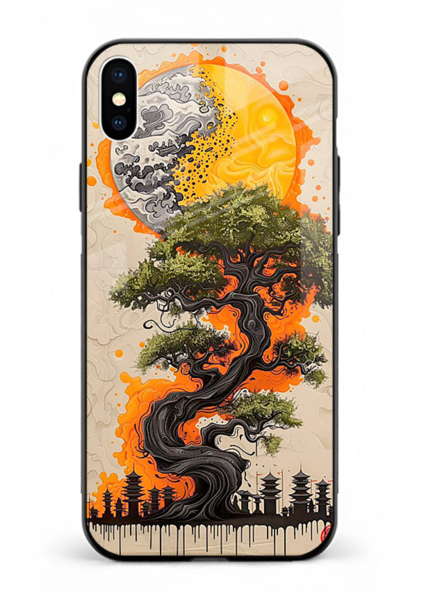 Fiery Dragon Tree glowing dragon tree artwork iphone xs max glass back cover
