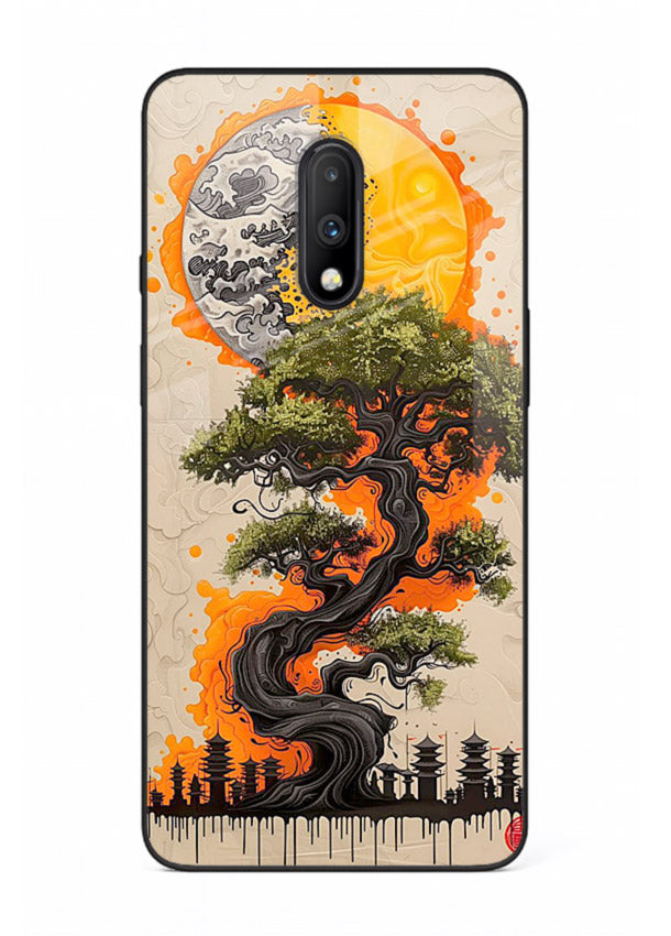Fiery Dragon Tree glowing dragon tree artwork OnePlus 7 glass back cover
