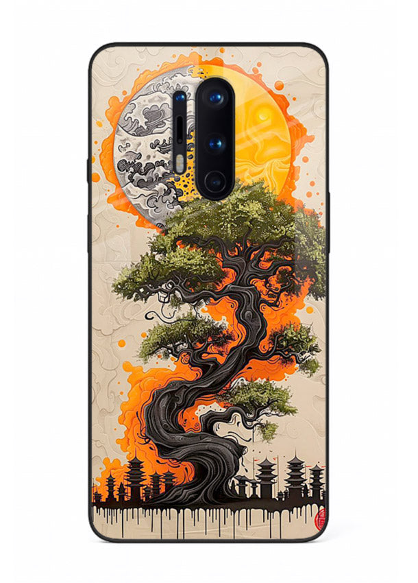 Fiery Dragon Tree glowing dragon tree artwork OnePlus 8 Pro glass back cover