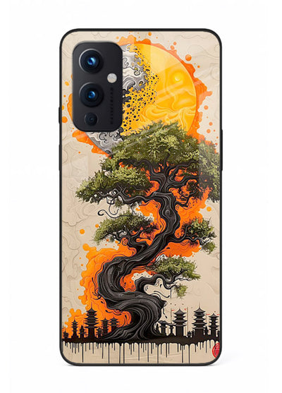 Fiery Dragon Tree glowing dragon tree artwork OnePlus 9 Pro glass back cover