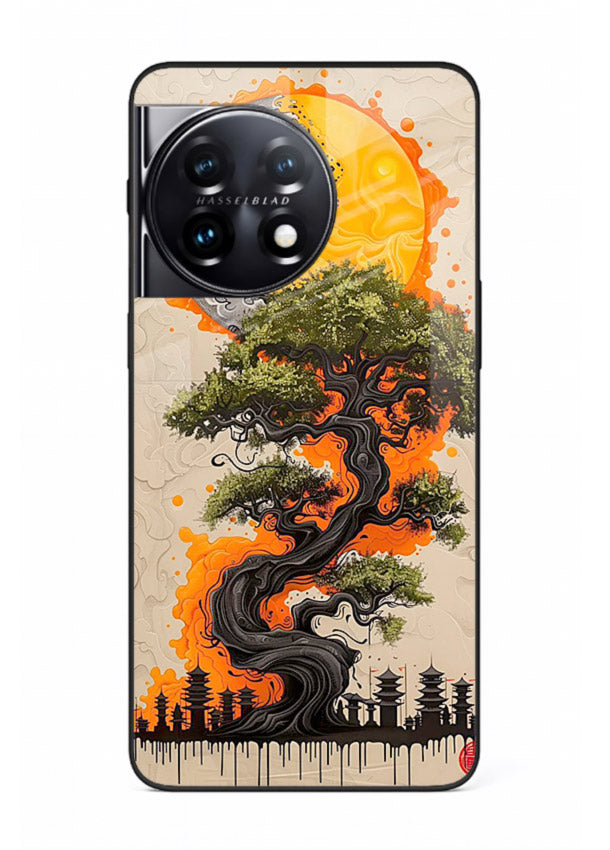 Fiery Dragon Tree glowing dragon tree artwork OnePlus 11 glass back cover