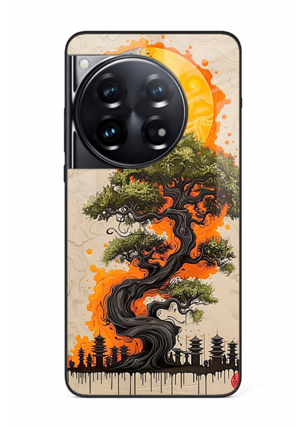 Fiery Dragon Tree glowing dragon tree artwork OnePlus 12 glass back cover