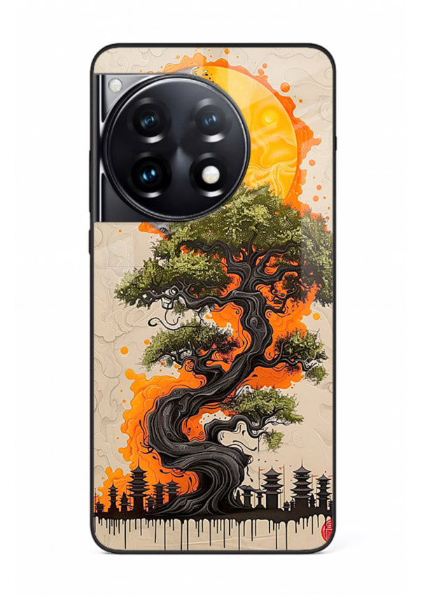 Fiery Dragon Tree glowing dragon tree artwork OnePlus 12R glass back cover