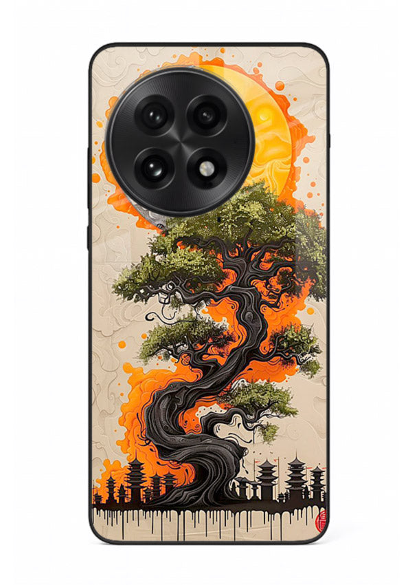Fiery Dragon Tree glowing dragon tree artwork OnePlus 13R glass back cover