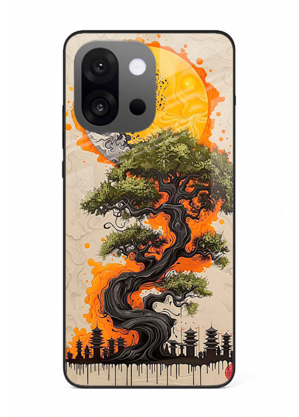 Fiery Dragon Tree glowing dragon tree artwork OnePlus 13s glass back cover