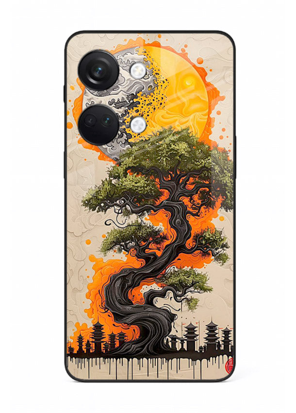 Fiery Dragon Tree glowing dragon tree artwork OnePlus Nord 3 glass back cover