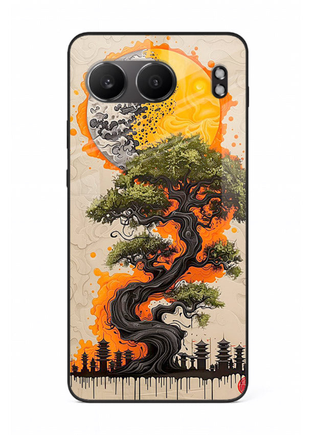 Fiery Dragon Tree glowing dragon tree artwork OnePlus Nord 4 glass back cover