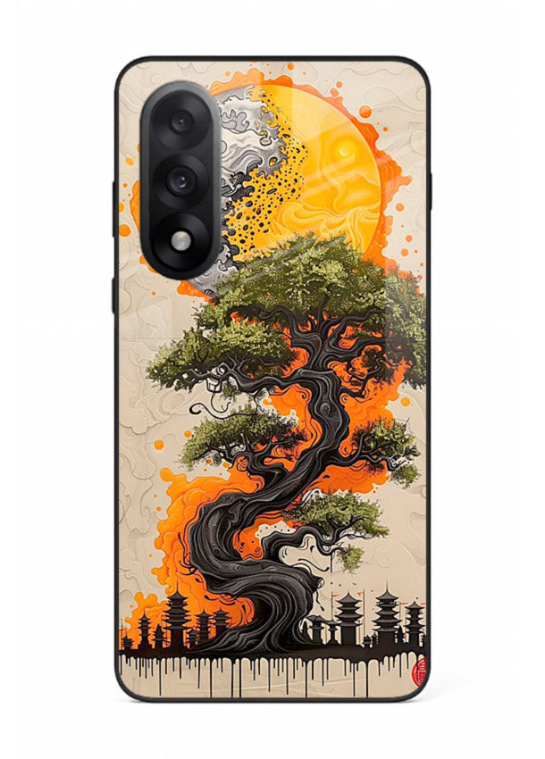 Fiery Dragon Tree glowing dragon tree artwork OnePlus Nord 5 glass back cover